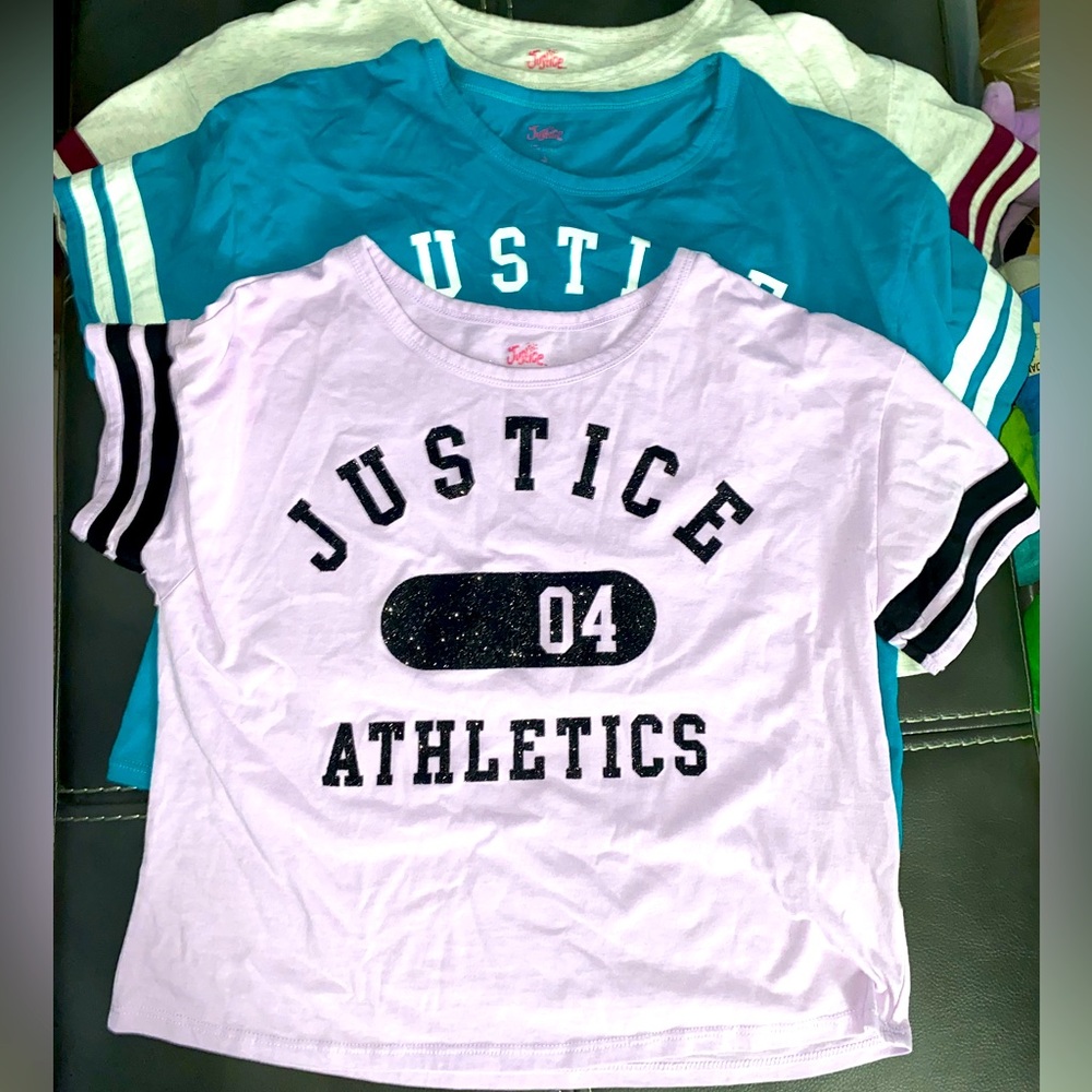 EUC Lot of 3 Justice Gurls Tees Size L (12-14) (2 for $15)